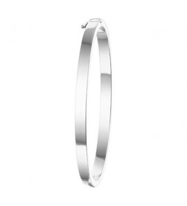 Zilveren slavenarmband RH 4 mm vlak met scharniersluiting en achtje 60 mm - 3171501