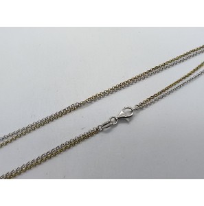 Sueno collier dubbel zilver RH/goud verguld 45 cm - 3171697