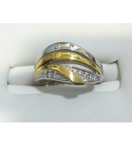 Tétino zilveren ring  RH/goud verguld met zirconia maat 17,5 - 3171699