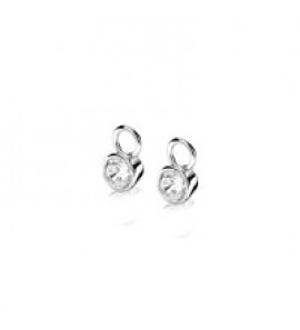 Zinzi zlv. creoolhangers rond zirconia wit 7 mm - 3171765