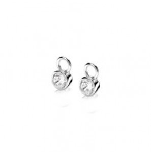 Zinzi zlv. creoolhangers rond zirconia wit 7 mm - 3171765