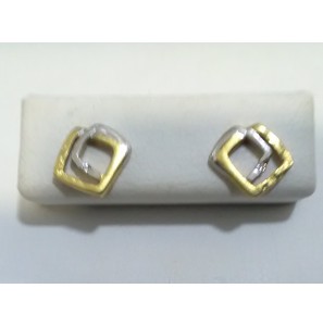 Sueno geelgouden oorknop bicolor met 0,015 crt briljant - 3171712