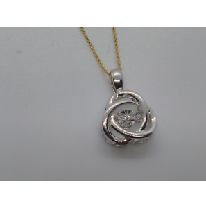 ID Swinging Diamonds geelgouden collier (18k) met witgouden hanger 0,01 crt briljant SI - 3171722