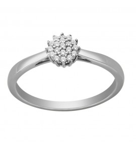 ID wit goud rozetring 0,05 crt. briljant G-SI - 3171723