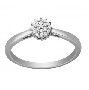 ID wit goud rozetring 0,05 crt. briljant G-SI - 3171723