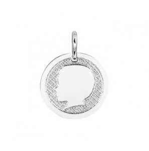 Zilver kinderkopje jongen RH poli/mat 14 mm - 3171693
