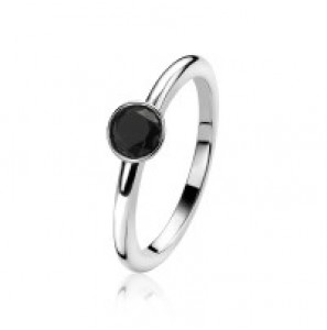 ZINZI zlv. aanschuifring met zwarte zirc. 6 mm mt 54 - 3171778