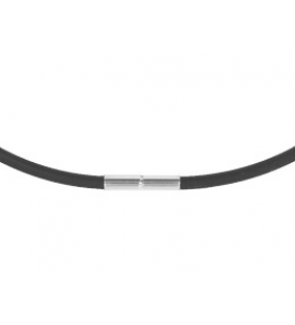 Leder collier 3 mm zwart bajonetsluiting 45cm - 3180330