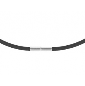 Leder collier 3 mm zwart bajonetsluiting 45cm - 3180330