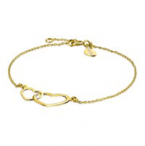 ZINZI GOLD armband twee hartjes in elkaar 16-18 cm - 3171752