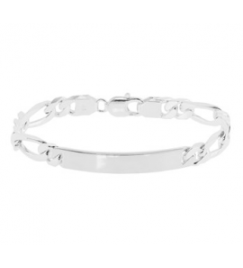 Zilveren plaatarmband 8 mm figaro 20 cm - 3180050