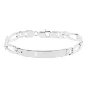 Zilveren plaatarmband 8 mm figaro 20 cm - 3180050