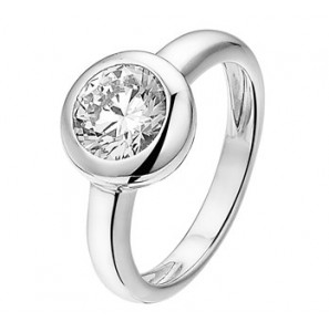 Zilveren ring RH met zirconia maat 17¾ - 3171886