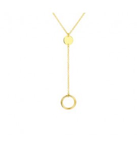 Geelgouden Y-collier anker met open en dicht rondje 41-44 cm - 3171922