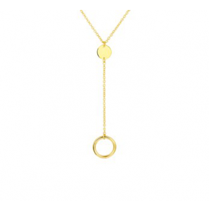 Geelgouden Y-collier anker met open en dicht rondje 41-44 cm - 3171922
