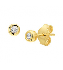 Geelgouden oorknop met 0,06 SI diamant - 3171929
