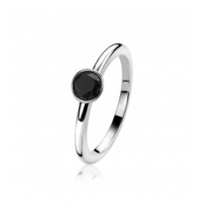 ZINZI zlv. aanschuifring met zwarte zirc. 6 mm mt 56 - 3171961