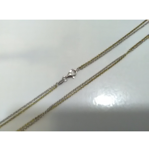 Tétino collier jasseron dubbel zilver RH/goud verguld 80 cm - 3172035