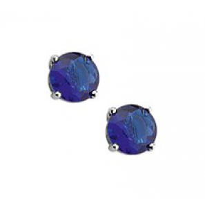 Zilveren oorknop RH met blauwe zirconia 6 mm - 3180266