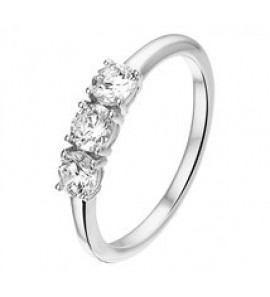 Zilveren ring RH met balkje/zirconia maat 17,75 - 3180463