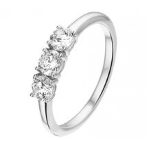Zilveren ring RH met balkje/zirconia maat 17,75 - 3180463