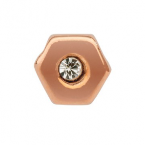 Imotional hanger 6-kant met zirconia rosé verguld - 3180214