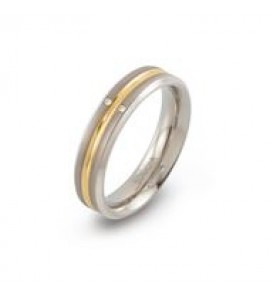 Boccia ring 0144-0156 met briljant 0,01 bicolour - 3180323