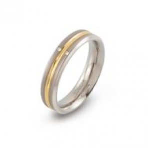 Boccia ring 0144-0156 met briljant 0,01 bicolour - 3180323