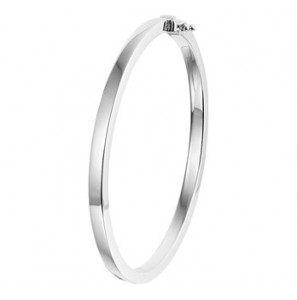 Zilver slavenarmband RH massief 4x60 mm vlak met scharniersluiting en achtje - 3180268