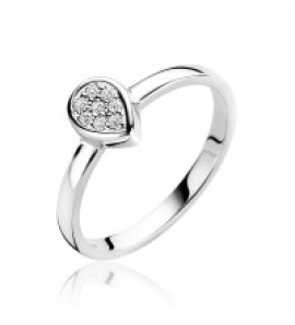 ZINZI zilveren ring druppelvorm pavé zirconia's maat 54 - 3180524