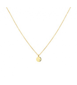 Gouden ankercollier 0,9 mm met rond hangertje met briljant 0,005 crt 41-45 cm - 3180553