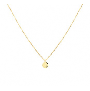 Gouden ankercollier 0,9 mm met rond hangertje met briljant 0,005 crt 41-45 cm - 3180553