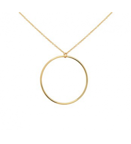 Gouden ankercollier 1,0  mm met opengewerkt rondje (27 mm)  42-45 cm - 3180554