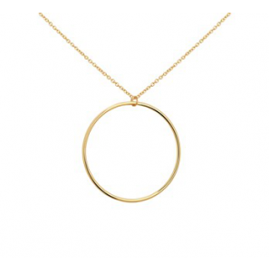 Gouden ankercollier 1,0  mm met opengewerkt rondje (27 mm)  42-45 cm - 3180554