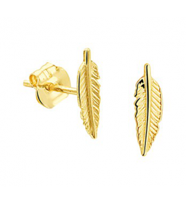 Gouden oorknop veertje - 3180556