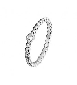 Zilver damesring bolletjes met zirc. mt. 16 - 3180829