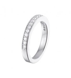 Zilveren damesring RH met zirconia's 3 mm maat 19 - 3180869