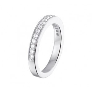 Zilveren damesring RH met zirconia's 3 mm maat 19 - 3180869