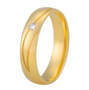 Aller Spanninga gouden trouwring 171-5 met 0,03 briljant - 3180942