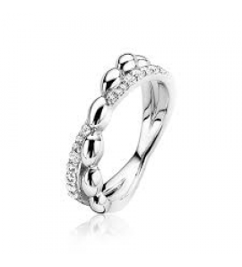 Zinzi zlv. ring kruislings 1x zirc. 1x ovaaltjes mt. 56 - 3181048