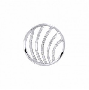 MY iMenso "Curly Waves" fantasy cz 24 mm insignia (925/rhod-plated) - 3190547