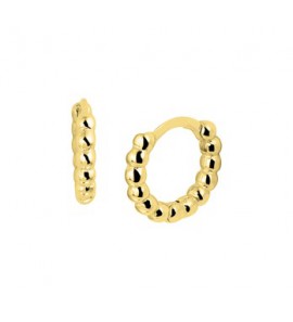 Zilveren klapcreolen gold-plated bolletjes 12x3 mm (geen garantie op plating) - 3181400