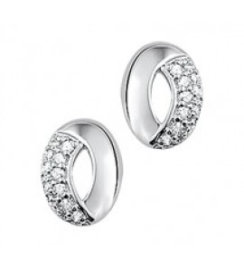 Zilver RH oorknop met zirkonia - 3182717