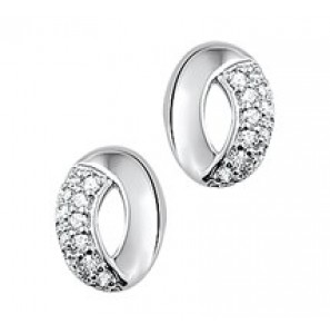 Zilver RH oorknop met zirkonia - 3182717