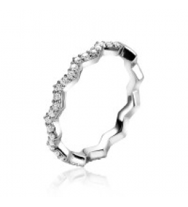 ZINZI zlv. aanschuifring zig-zag met zirconia's maat 54 - 3181486