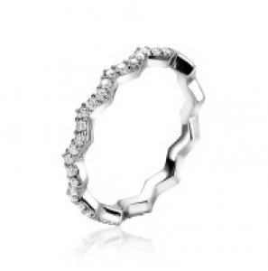 ZINZI zlv. aanschuifring zig-zag met zirconia's maat 54 - 3181486