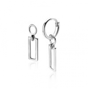 ZINZI zilveren creoolhangers open rechthoek - 3181528