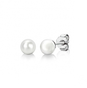 ZINZI zilveren oorknoppen 6mm wit parel ZIO1317 - 3181530