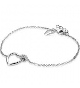 ZINZI zlv. armband met open hart en oog zirconia's 19 cm - 3181524