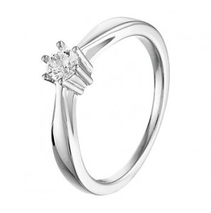 Zilveren damesring RH met zirconia maat 16‹¨« - 3181597